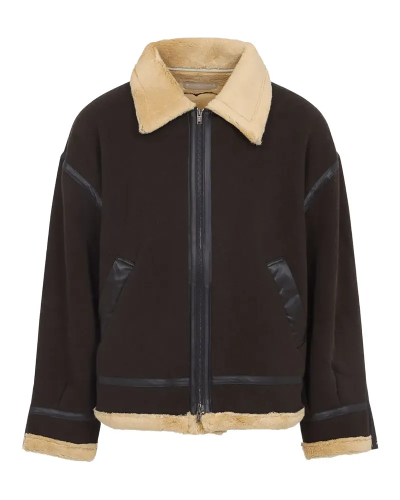 Mastermind Japan shearling-trim jacket - Braun Braun