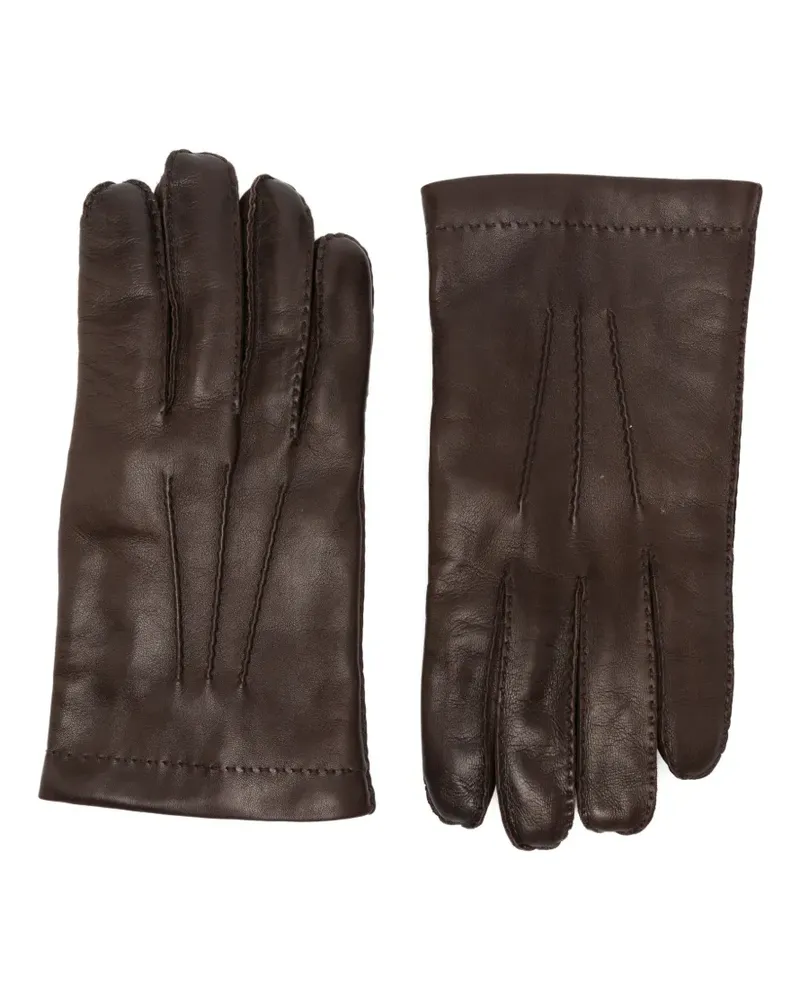 Eleventy Handschuhe mit Ziernähten - Braun Braun