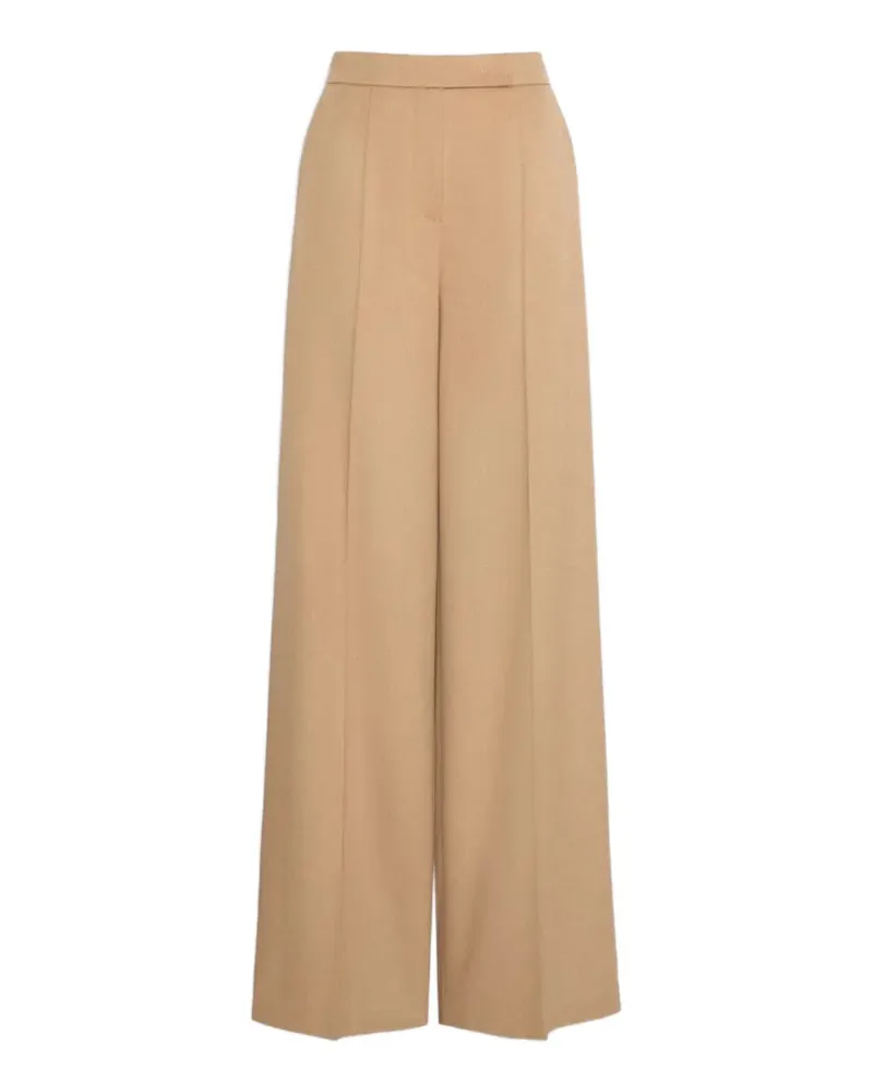 Max Mara wide sable-look camel trousers - camel - Nude Nude