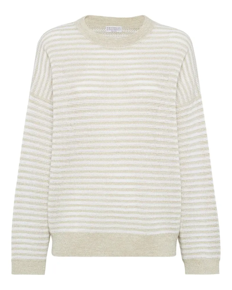 Brunello Cucinelli Gestreifter Pullover - Nude Nude