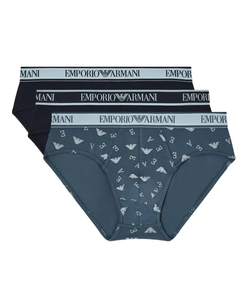 Emporio Armani logo-print briefs - Blau Blau