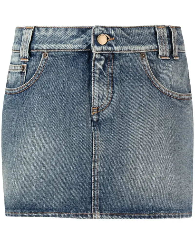 Alessandra Rich Minirock mit Rosendetail - Blau Blau