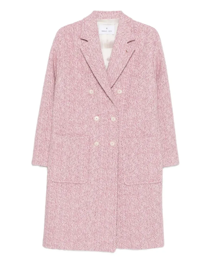 Manuel Ritz Mantel mit Zickzackmuster - Rosa Rosa