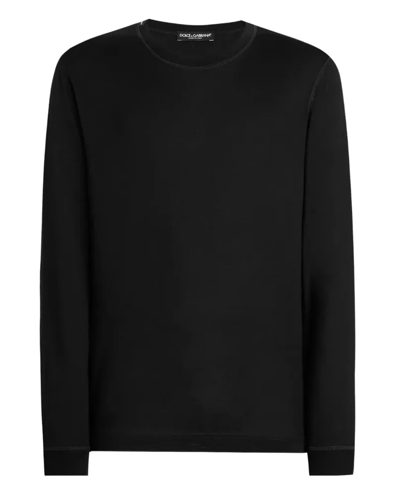 Dolce & Gabbana Langarmshirt aus Baumwolle - Schwarz Schwarz