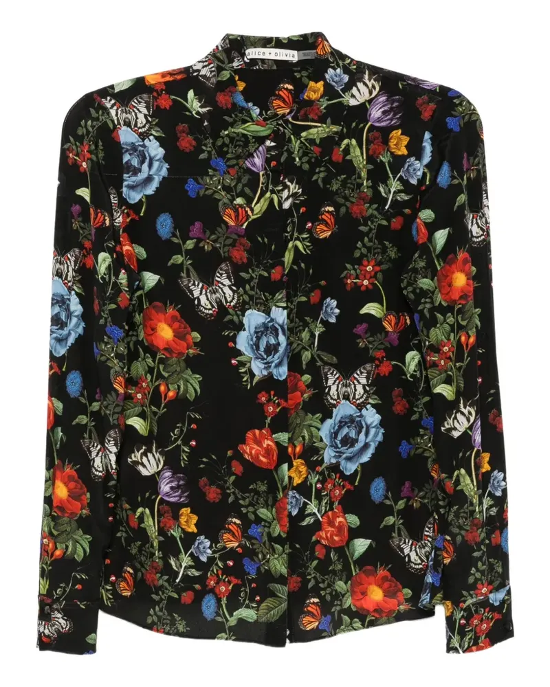 Alice + Olivia Hemd mit Blumenmuster - Schwarz Schwarz
