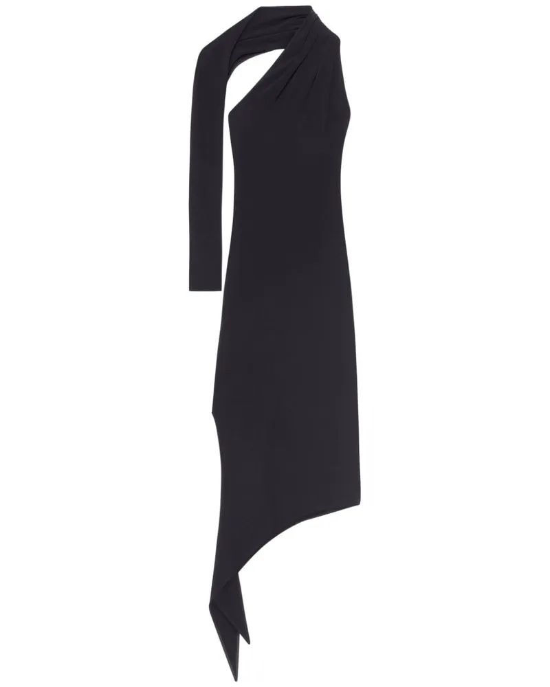 Courrèges Slash Maxikleid aus Krepp - Schwarz Schwarz