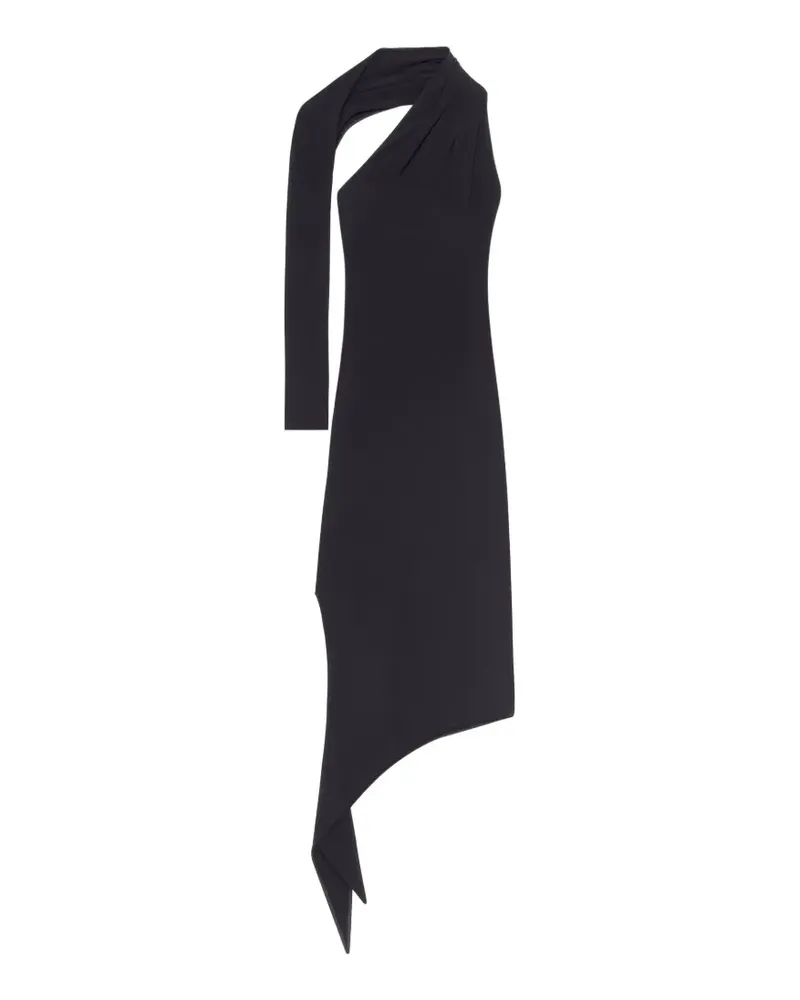 Courrèges Slash Maxikleid aus Krepp - Schwarz Schwarz
