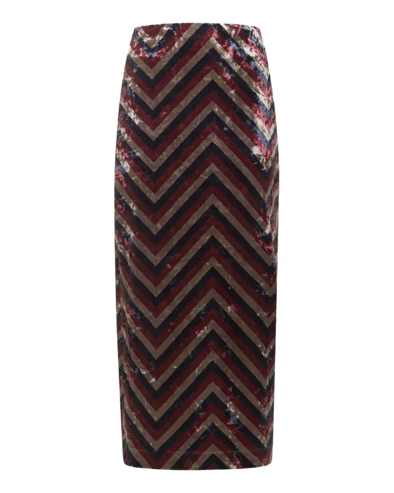 Pierre-Louis Mascia chevron-motif maxi skirt - Rot Rot