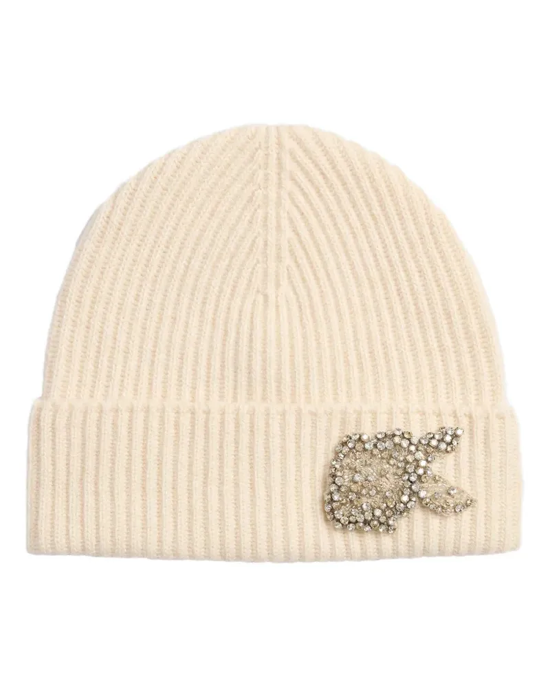 Erdem embellished-detail beanie hat - Nude Nude