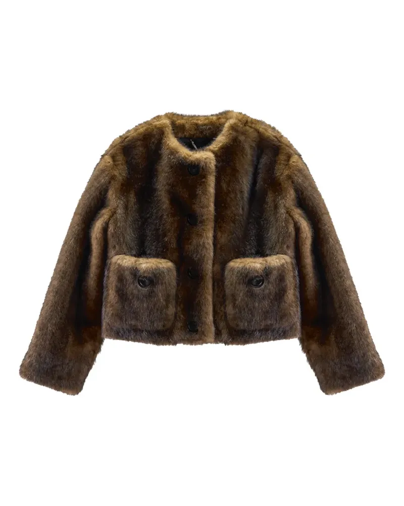 Marc Jacobs Cropped-Jacke mit Fake Fur - Braun Braun