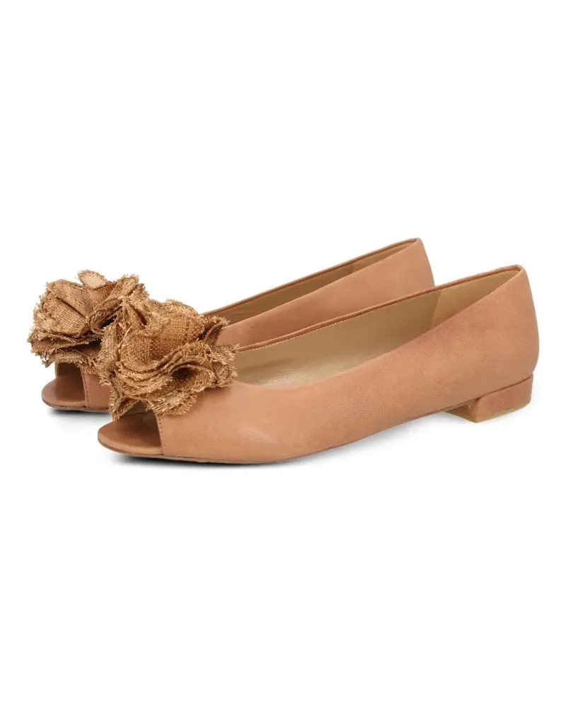 Stuart Weitzman Sandalen mit Blumenapplikation - Nude Nude
