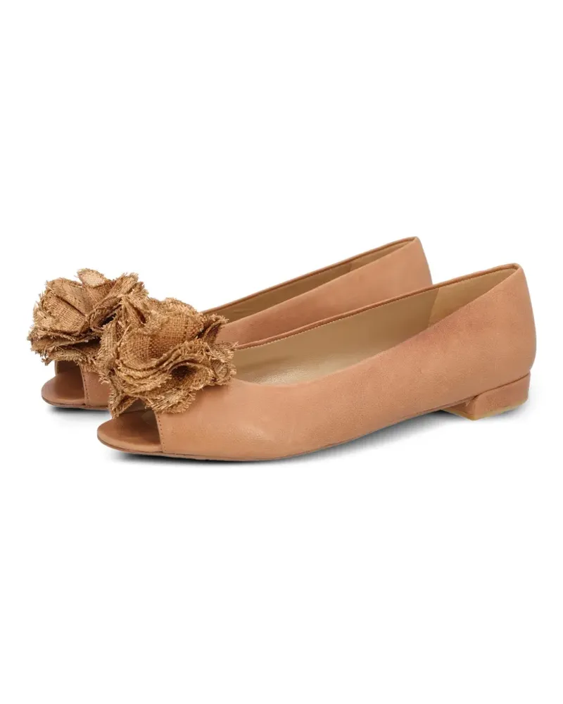 Stuart Weitzman Sandalen mit Blumenapplikation - Nude Nude
