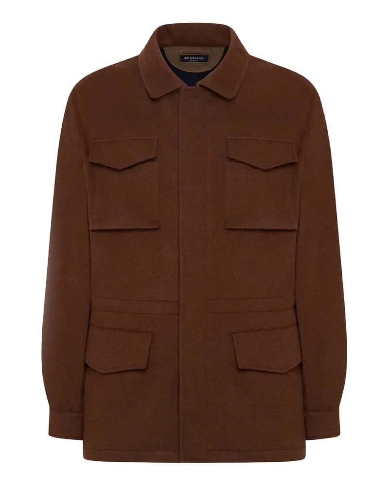 Kiton Utility-Jacke aus Kaschmir mit Biber-Effekt - Braun Braun