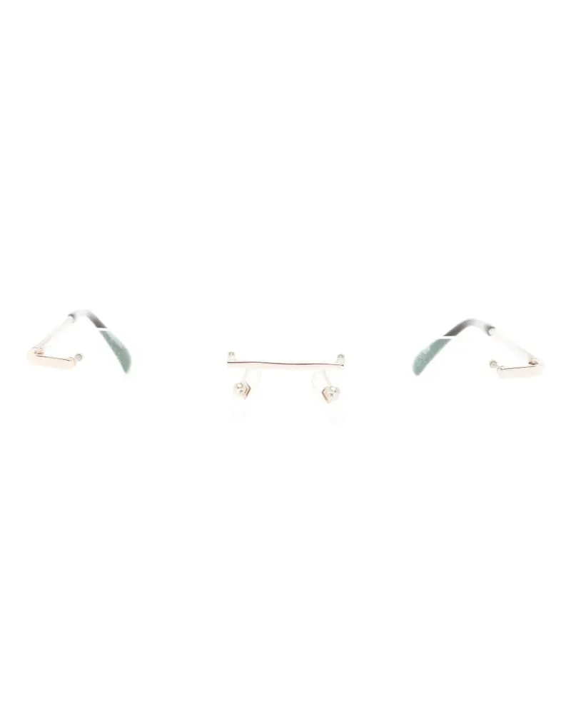 S.T. Dupont rimless rectangle-frame glasses - Gold Gold