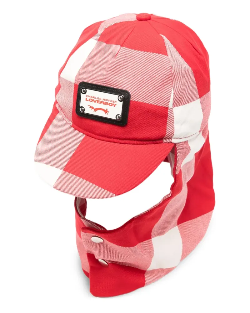 Charles Jeffrey Loverboy Mütze mit Karomuster - Rot Rot