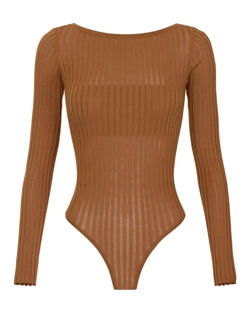 Elisabetta Franchi knit ribbed body - Braun Braun