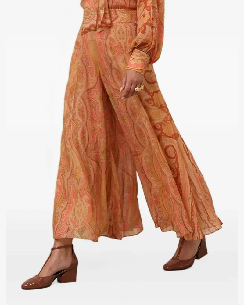 Zimmermann Tranquillity paisley-print trousers - Orange Orange