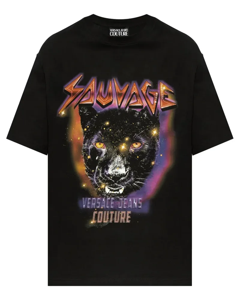 Versace Jeans T-Shirt mit Print - Schwarz Schwarz