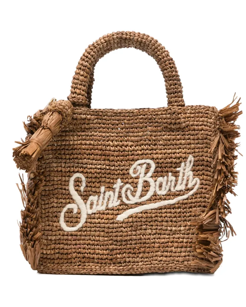 MC2 Saint Barth mini fringed raffia tote bag - Braun Braun
