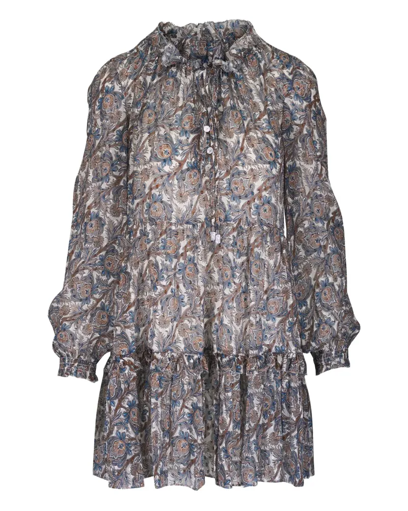 Veronica Beard ruffled paisley-print dress - Nude Nude