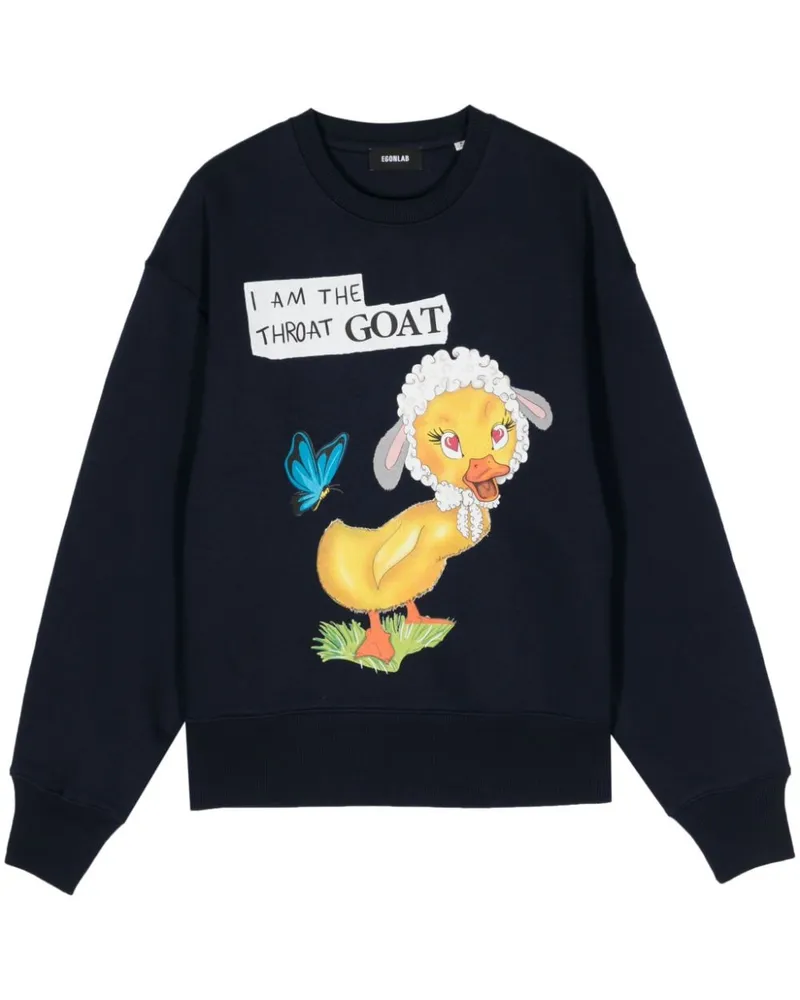 Egonlab Sweatshirt mit grafischem Print - Blau Blau