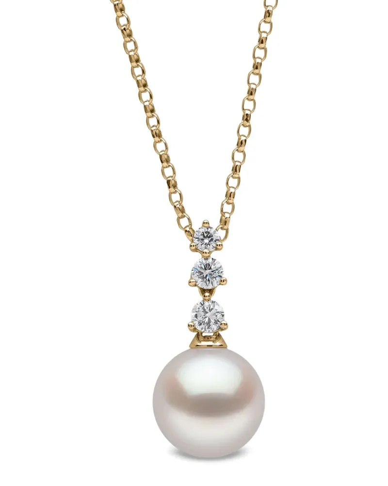 YOKO London 18K yellow gold Akoya pearl and diamond pendant Gold