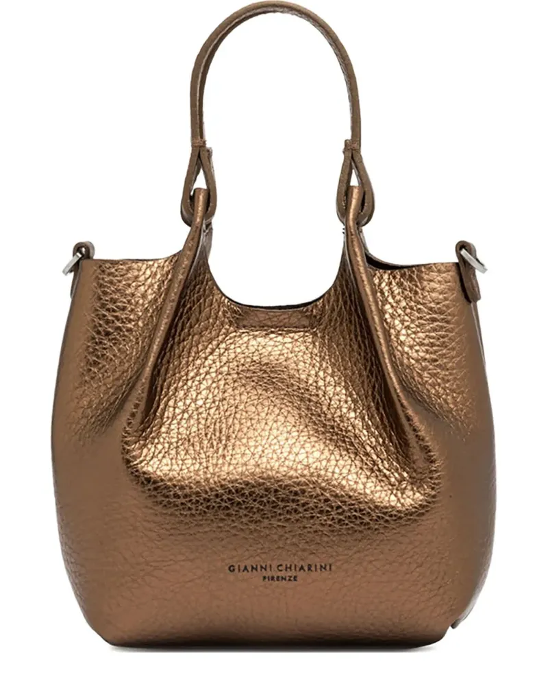 Gianni Chiarini Dua Handtasche aus Metallic-Leder - Braun Braun