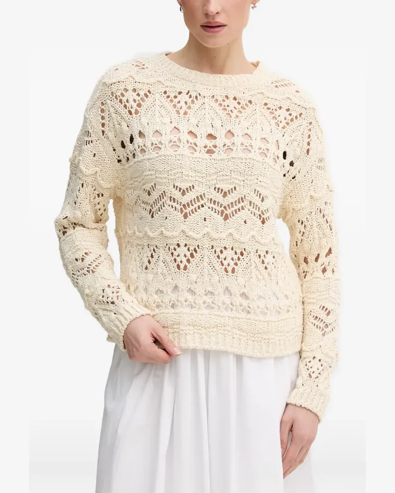 Oui  Pullover in Pointelle-Strick - Nude Nude