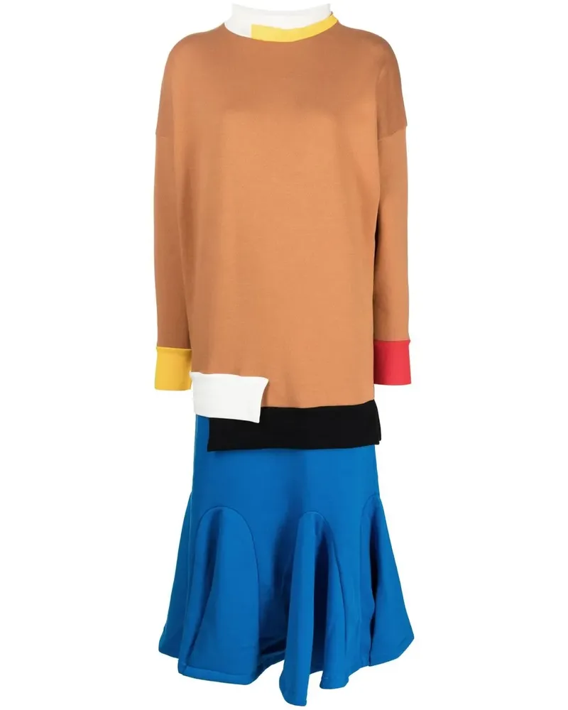 ENFÖLD Kleid in Colour-Block-Optik - Braun Braun