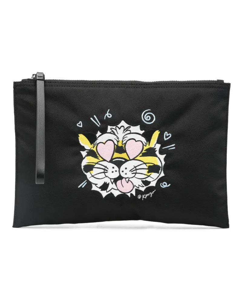 Kenzo large Tiger clutch bag - Schwarz Schwarz