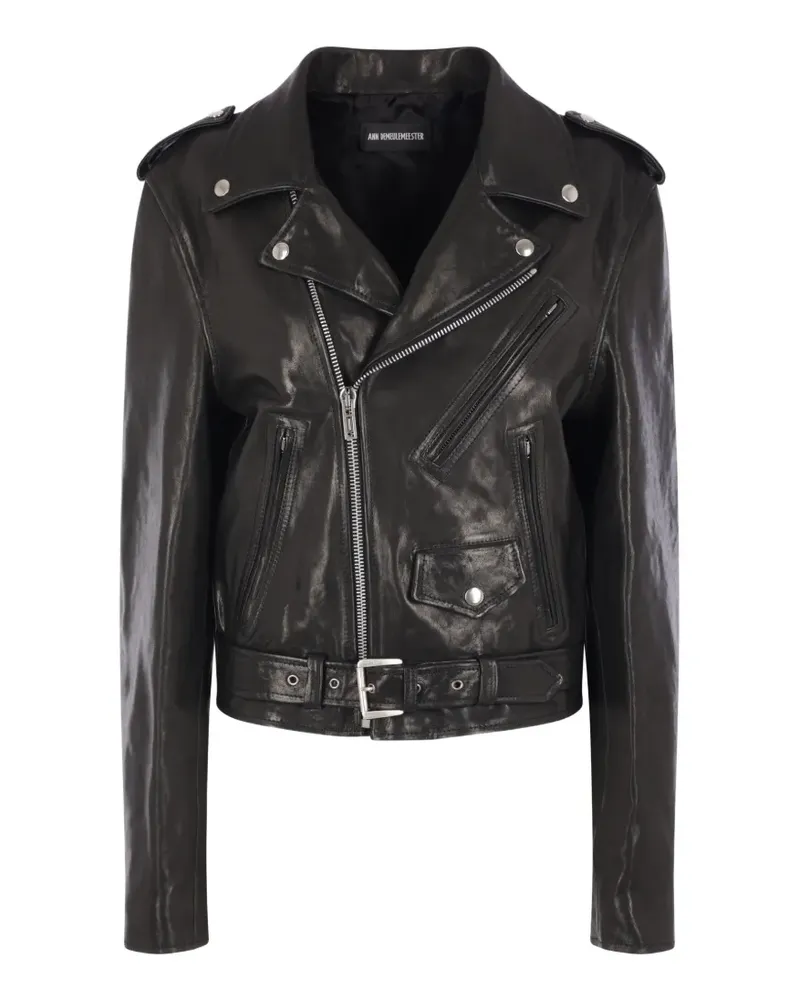 Ann Demeulemeester Clarin belted biker jacket - Schwarz Schwarz