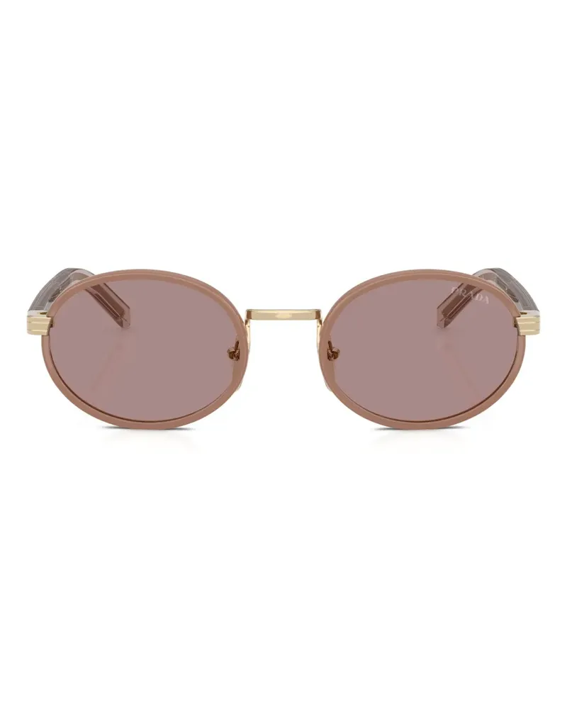 Prada Sonnenbrille mit rundem Gestell - Nude Nude
