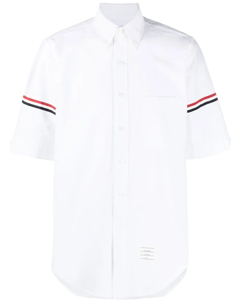 Thom Browne Poloshirt mit RWB-Streifen - Weiß Weiß