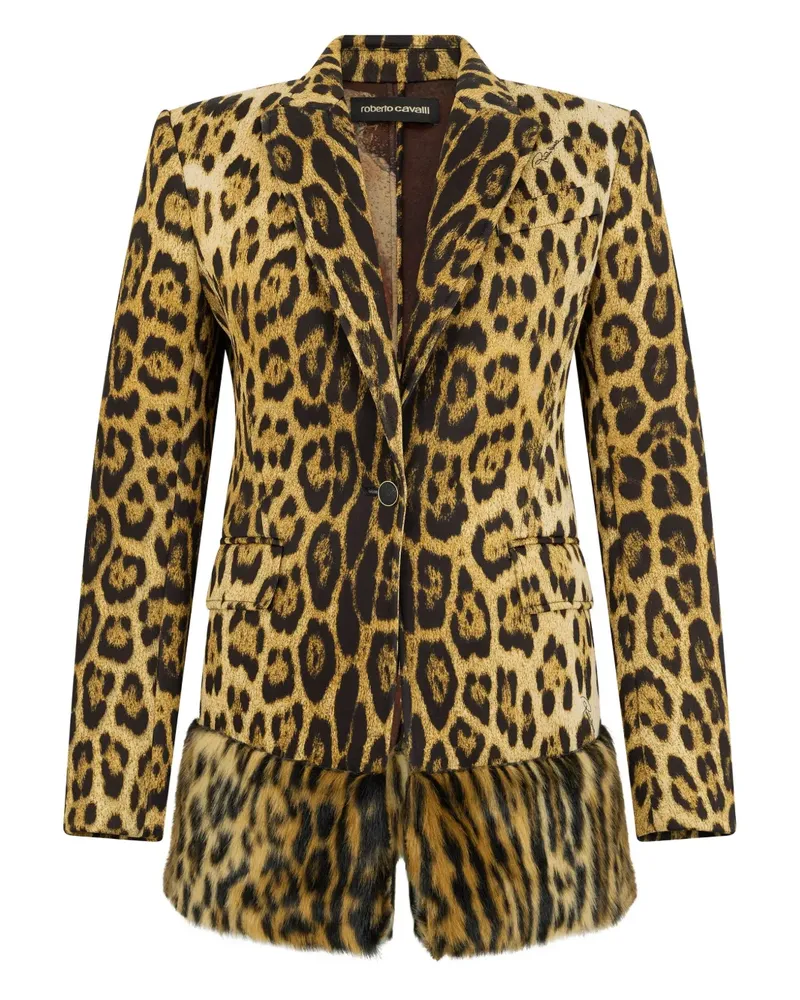 Roberto Cavalli Sakko mit Jaguar Skin-Print - Braun Braun