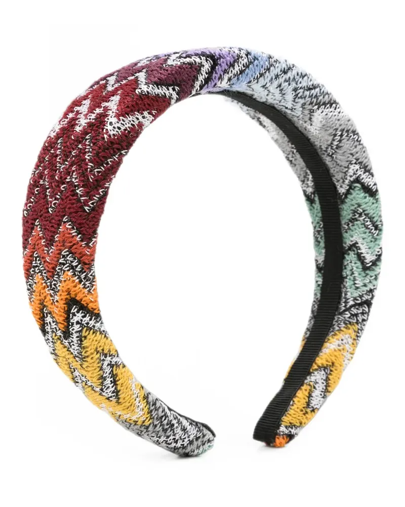 Missoni zigzag-knit padded headband - Grau Grau