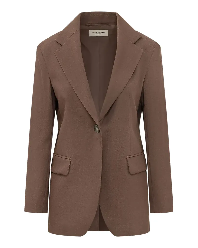 Max Mara single-breasted woollen cloth blazer - cocoa - Braun Braun