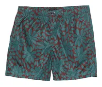 Badeshorts mit Blumenprint - Braun