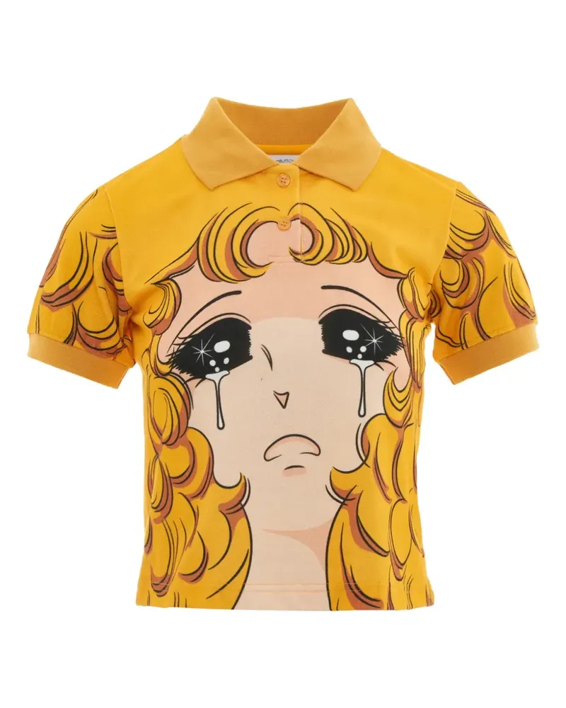 pushBUTTON Poloshirt mit grafischem Print - Gelb Gelb