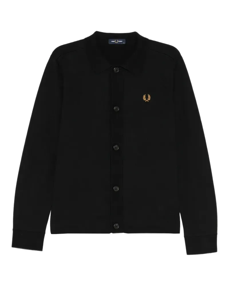 Fred Perry Cardigan mit Logo-Stickerei - Schwarz Schwarz