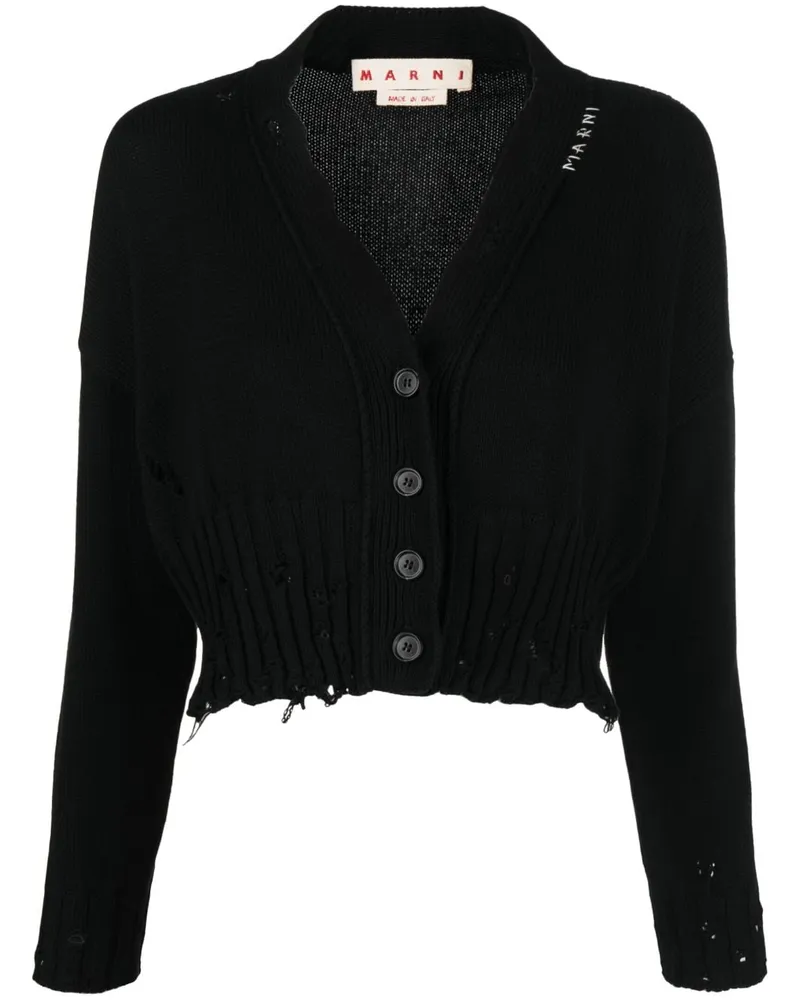 Marni Cardigan im Distressed-Look - Schwarz Schwarz