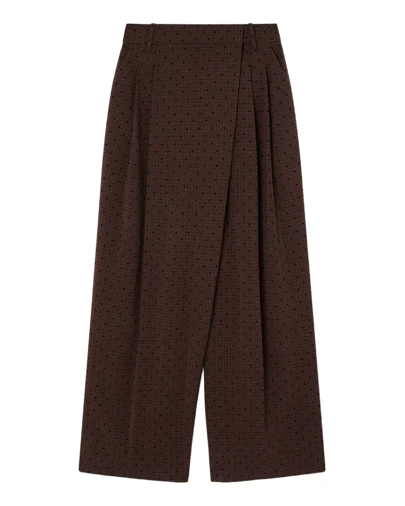 Ganni Hose mit Flock-Karo - Braun Braun