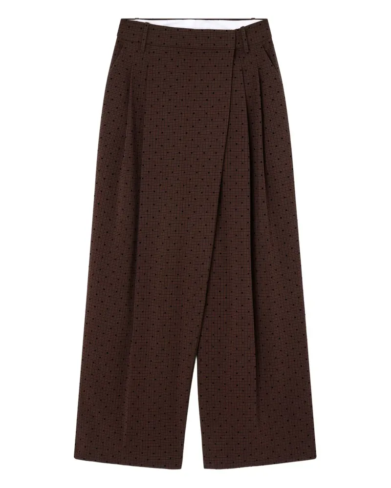 Ganni Bundfaltenhose mit Polka Dots - Braun Braun