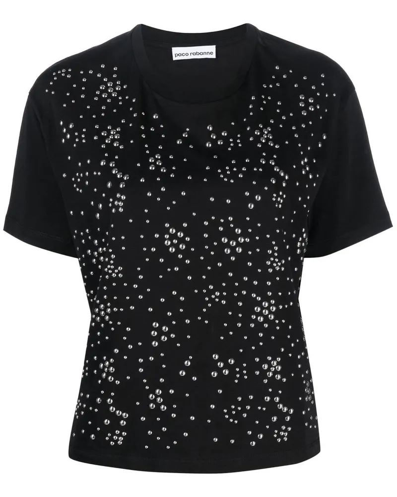 Paco Rabanne T-Shirt mit Nieten - Schwarz Schwarz