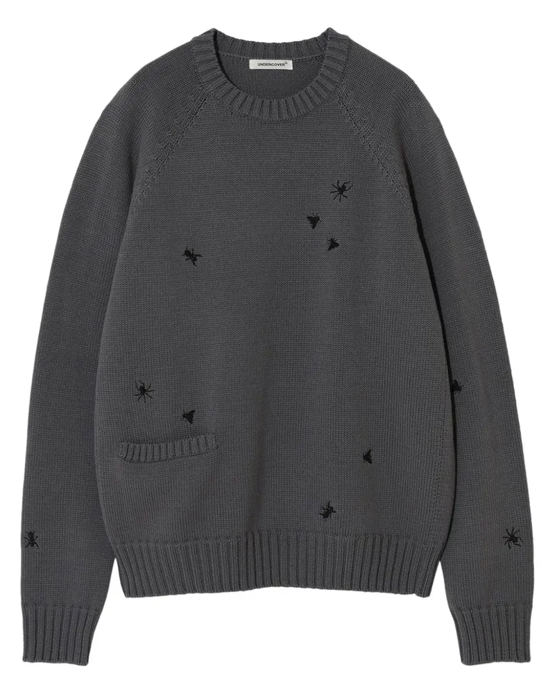 Undercover Bestickter Pullover mit rundem Ausschnitt - Grau Grau