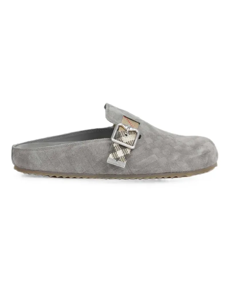 Burberry check-print buckled mules - Grau Grau