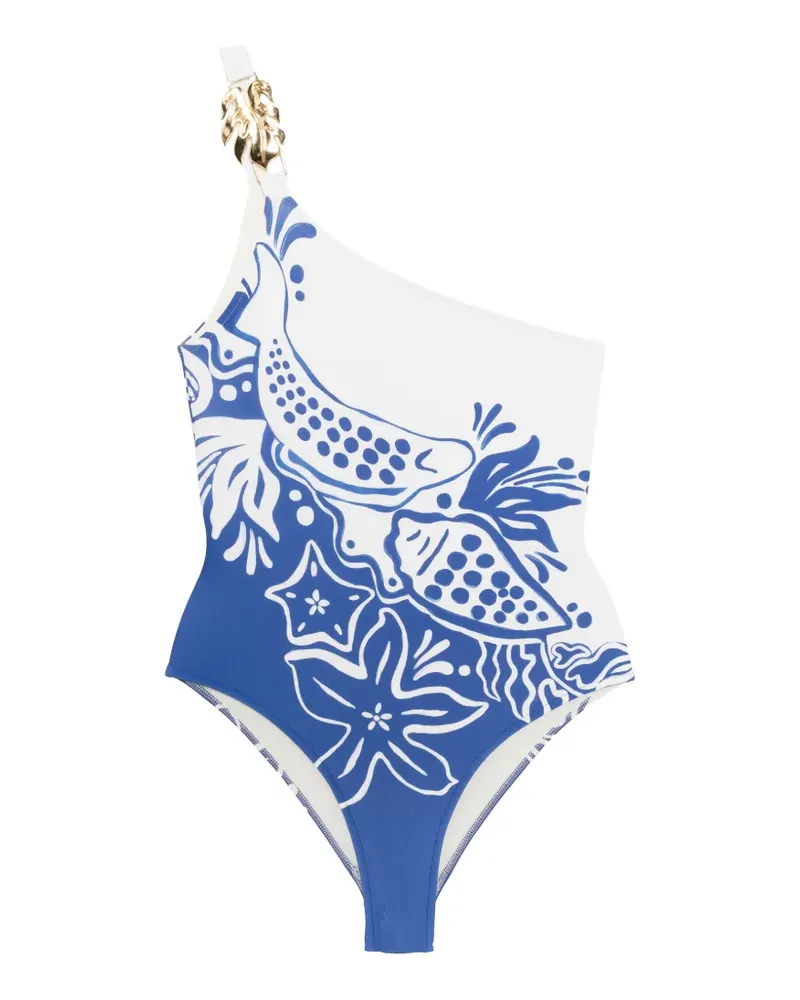 FARM Rio Badeanzug mit Blumen-Print - Blau Blau