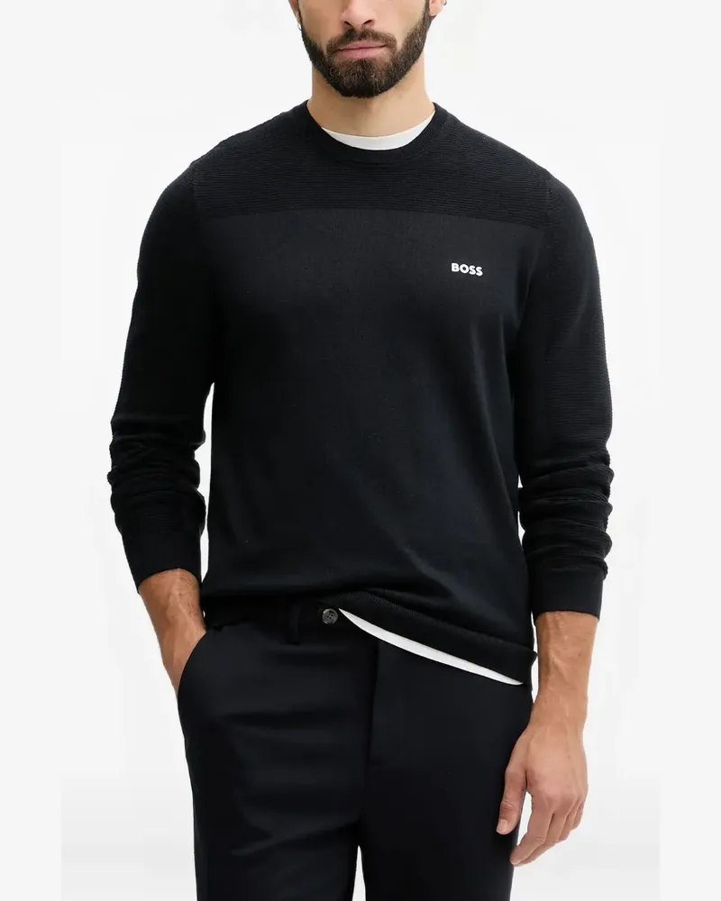 HUGO BOSS Pullover mit Logo-Detail - Schwarz Schwarz