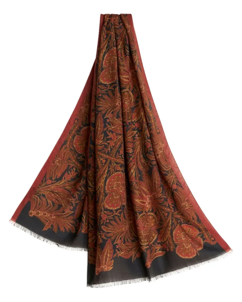 Etro Schal mit Blumen-Print - Braun Braun