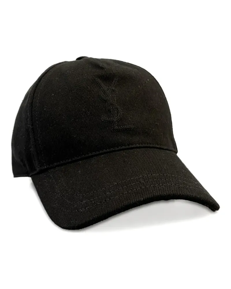 Saint Laurent Baseballkappe mit Logo - Schwarz Schwarz