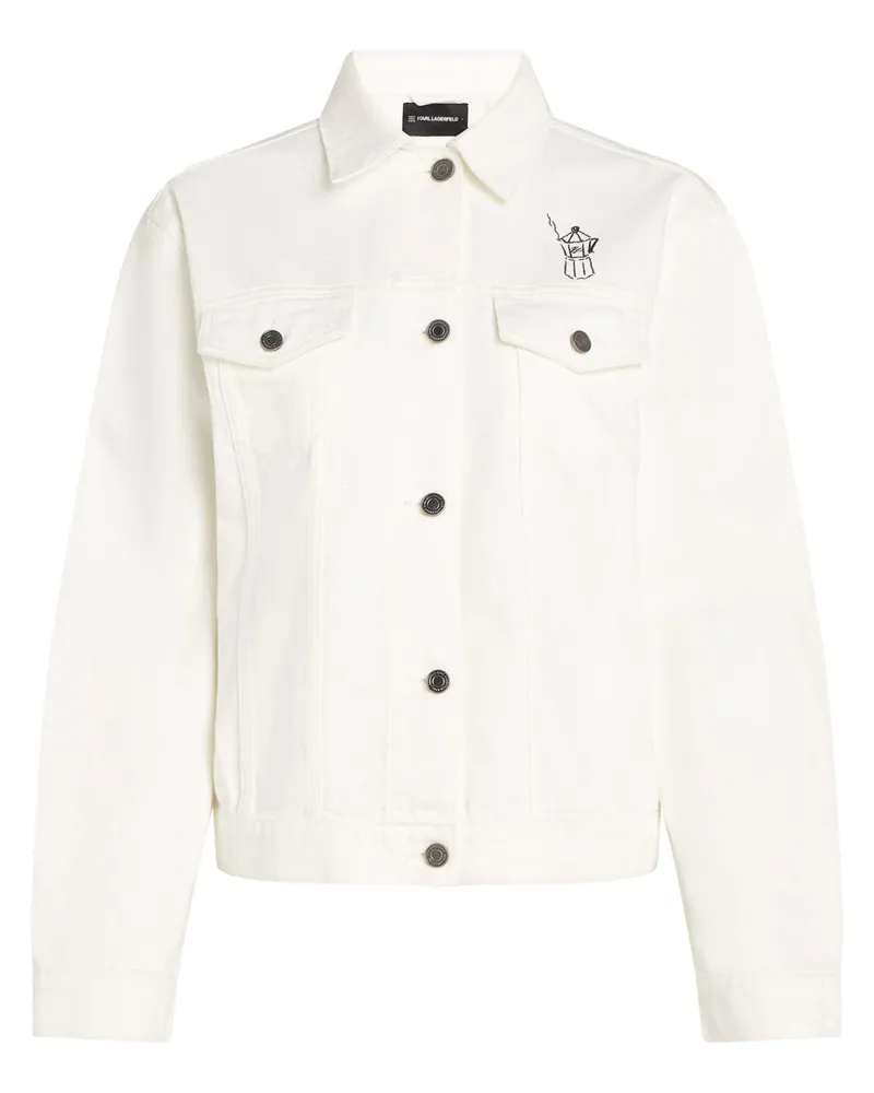 Karl Lagerfeld x Jorge Parra Jeansjacke - Weiß Weiß